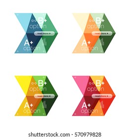 Vector collection of colorful geometric shape infographic banners. Backgrounds for workflow layout, diagram, number options or web design