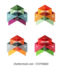 Vector collection of colorful geometric shape infographic banners. Backgrounds for workflow layout, diagram, number options or web design