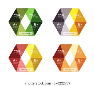 Vector collection of colorful geometric shape infographic banners. Backgrounds for workflow layout, diagram, number options or web design