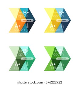 Vector collection of colorful geometric shape infographic banners. Backgrounds for workflow layout, diagram, number options or web design