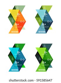 Vector collection of colorful geometric shape infographic banners. Backgrounds for workflow layout, diagram, number options or web design
