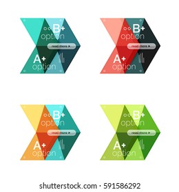 Vector collection of colorful geometric shape infographic banners. Backgrounds for workflow layout, diagram, number options or web design
