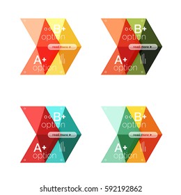 Vector collection of colorful geometric shape infographic banners. Backgrounds for workflow layout, diagram, number options or web design
