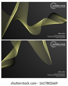 Vector collection of colorful gradien modern abstract banners on black background 
