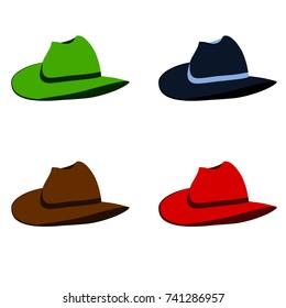 Vector collection of colorful hats for men
