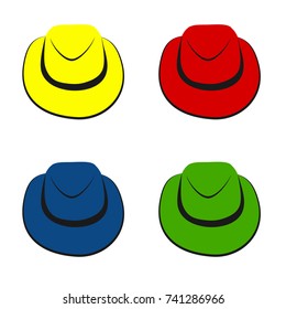 Vector collection of colorful hats for men