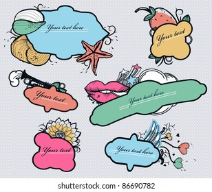 vector collection of colorful labels