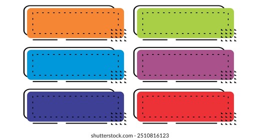 coleção vetorial de formas quadradas modernas coloridas, designs de caixa de texto.