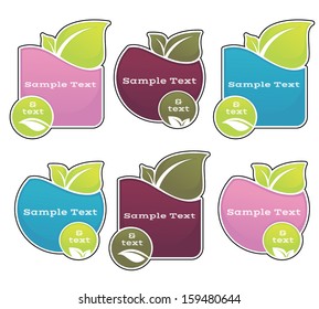 vector collection of colorful organic frames, labels and stickers