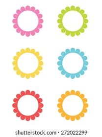 Vector collection of colorful and pretty floral frames