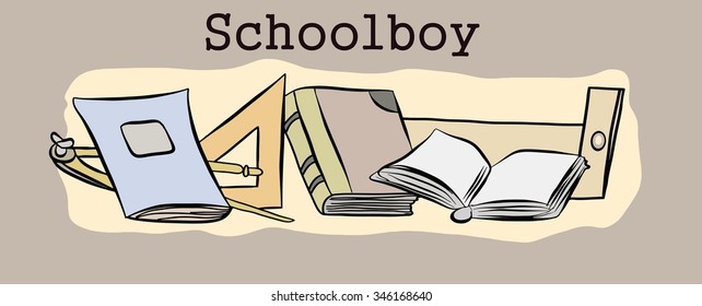 Vector Collection of colorful School Supplies.