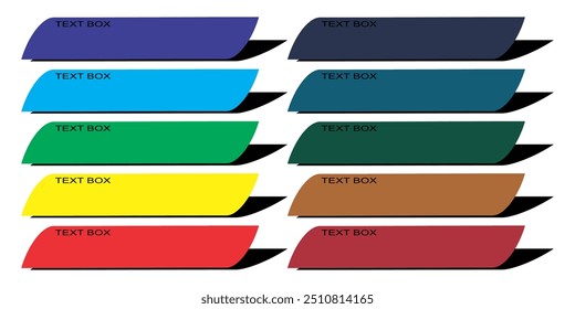 vector collection of colorful variation parallelogram shapes, text box design, free concept. 
