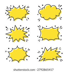 Vector Collection of Comic Style Bubble Message With Outline