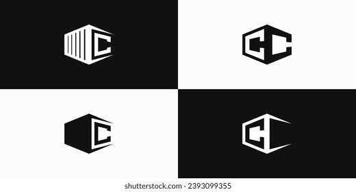 Vector collection of container letter C illustration logos