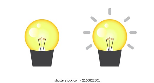 vector collection of cool, modern, cool and gradient glowing yellow light bulb logo vectors suitable for graphic design logos or symbols of brilliant ideas, great ideas

