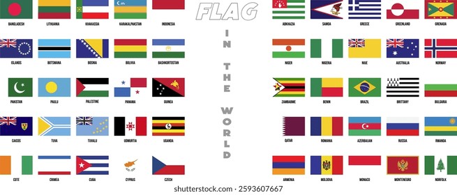 VECTOR COLLECTION OF COUNTRY FLAG ICONS IN THE WORLD