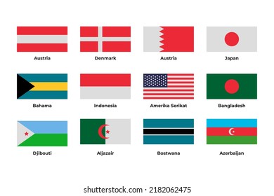 Vector collection of country flags in the world