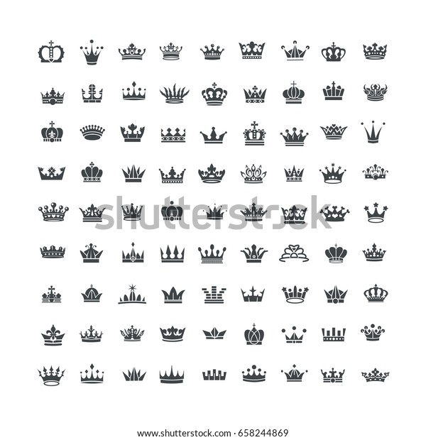 Vector Collection Creative King Queen Crowns Stock Image