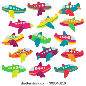 Vector Collection of Cute Airplanes or Airplane Toys