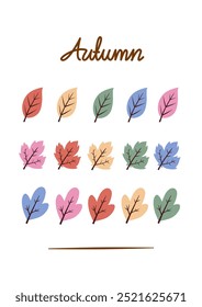 vector collection of cute and colorful autumn theme leaves. images produced without the use of any form of AI software