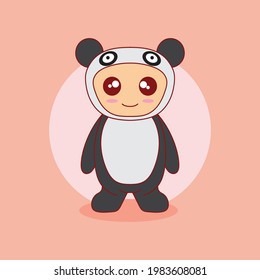 Vector collection of cute kawaii panda. suitable for mascot or sticker