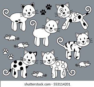 Vector Collection of Cute and Playful Cats or Kittens