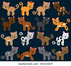 Vector Collection of Cute and Playful Cats or Kittens