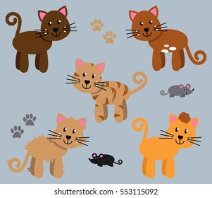 Vector Collection of Cute and Playful Cats or Kittens