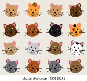 Vector Collection of Cute and Playful Cats or Kittens