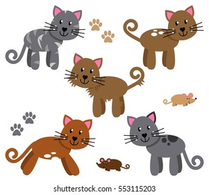 Vector Collection of Cute and Playful Cats or Kittens