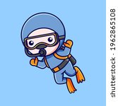 vector collection of cute scuba divers