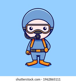 vector collection of cute scuba divers