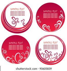 vector collection of decorated hearts and round shapes for your own text