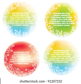 vector collection of decorated round shapes for your own text