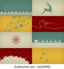 Vector Collection of Decorative Christmas Cards
