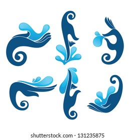 vector collection of decorative clean women hands and fresh water