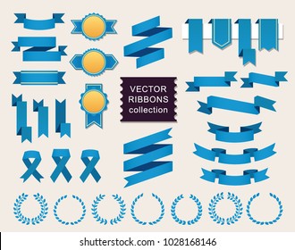 Vector collection of decorative design elements - ribbons, frames, stickers, labels. Illustrations of gift and accessory. Christmas sticker and decoration for. Label, badge and borders collection.
