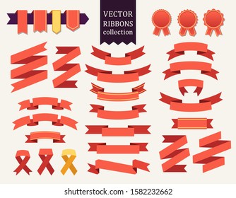 Vector collection of decorative design elements - ribbons, stickers, labels. Illustrations of gift and accessory. Christmas sticker and decoration for. Label, badge and borders collection.