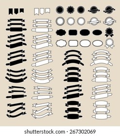 vector collection of decorative design elements - ribbons, badges, and labels eps 10