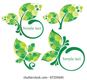 vector collection of decorative leaves and frame