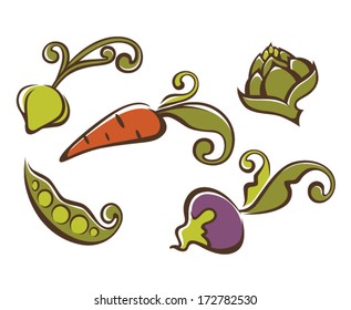 vector collection of decorative vegetables images