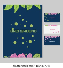 Vector collection of design with roses silhouettes.