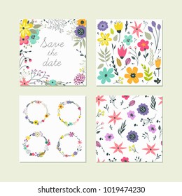 Vector collection for design save the date cards, invitations, posters and birthday decorations.
