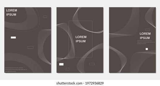 Vector collection Design set On elegant brown background, cover for your books, magazines and designs.