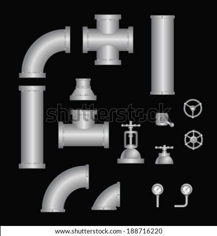 vector collection of detailed construction pipeline