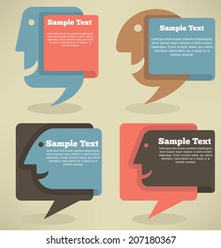 vector collection of different colorful web banners and text boxes look like a human faces