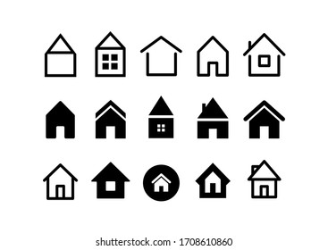 Vector collection of different house web icons
