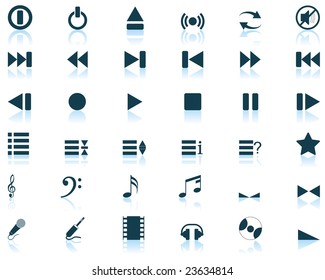 Vector collection of different music themes icons