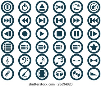 Vector collection of different music themes icons