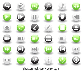 Vector collection of different music themes icons